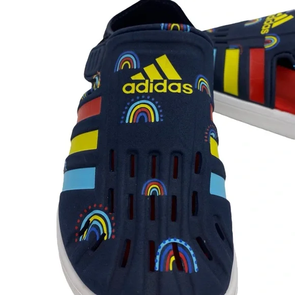 Adidas Water Sandals Kids Size 1 Navy Closed Toe Waterproof Water Shoes - Picture 6 of 10